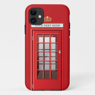 monogram Britse rode telefoondoos iPhone 11 Hoesje