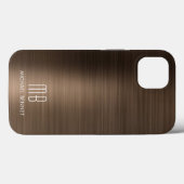 Monogram Brons Bruin Geborsteld Metaal Case-Mate iPhone Case (Achterkant (horizontaal))