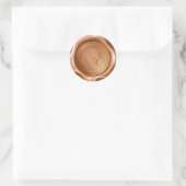 Monogram Bronze Wax Seal Weddenschappen Ronde Sticker (Tas)