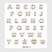 Monogram Bronze Yellow Beige Stripes Sticker (Vel)