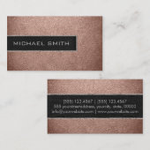 Monogram Bronzen Lederen look Visitekaartje (Voorkant / Achterkant)