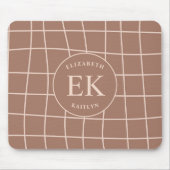 Monogram Brown Abstracte Grids Muismat (Voorkant)