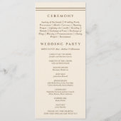 Monogram Brown Cream Christian Wedding Program Programmakaart (Achterkant)