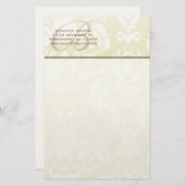 Monogram Brown & Creme Stationery Briefpapier (Voorkant / Achterkant)