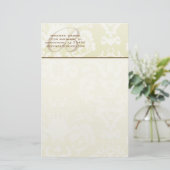Monogram Brown & Creme Stationery Briefpapier (Staand voorkant)