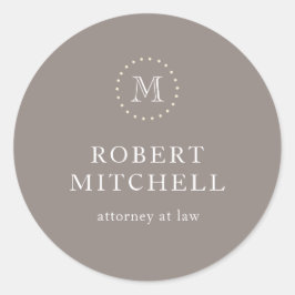 Monogram Brown Elegant Classic Business Sticker