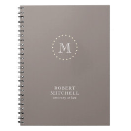 Monogram Brown Elegant Professional 80 p Notitiebo Notitieboek