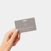 Monogram Brown Elegant Professional Badge (Handheld)