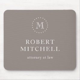 Monogram Brown Elegant Professional Mousepad Muismat