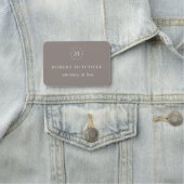 Monogram Brown Elegant Professional Naamplaatje (In situ)