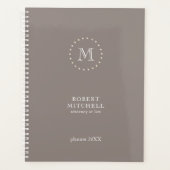 Monogram Brown Elegant Professional Planner (Voorkant)
