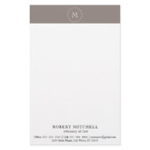 Monogram Brown Elegant Professional Stationery