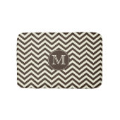 Monogram Brown en Cream Chevron Badmat (Voorkant)