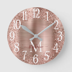 Monogram Brown Faux-Glitter Girly Glam Watch Ronde Klok