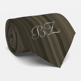 Monogram Brown Hues Pinstripe Stropdas