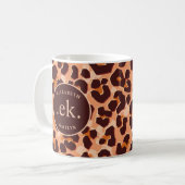 Monogram Brown Leopard Koffiemok (Voorkant links)