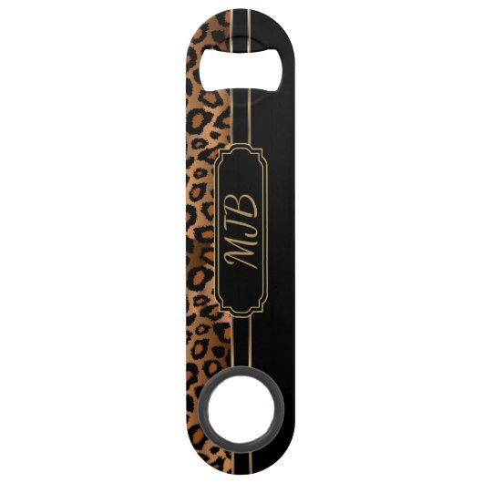 Monogram Brown Leopard Speed Flessenopener (Achterkant)
