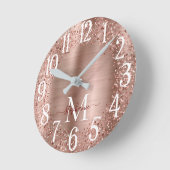 Monogram Brown nepuit-glitter Meisjesachtige glamo Ronde Klok (Hoek)