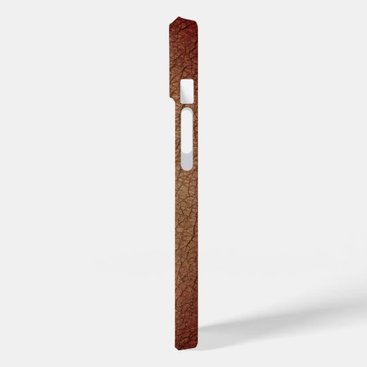 Monogram Brown Rustic Leather stijlvolle scriptnaa Case-Mate iPhone Case (Achterkant / Links)