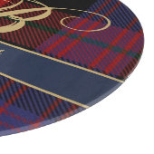 Monogram BROWN Tartan Blue Red Passen getrouwd Wed Snijplank (Hoek)