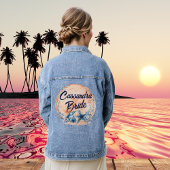 Monogram Bruid Blauw Aquarel Schelpen | Zeester Denim Jacket