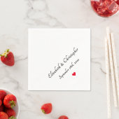 Monogram Bruid Bruidegom Trouwdatum Party Cocktail Servet (Insitu)