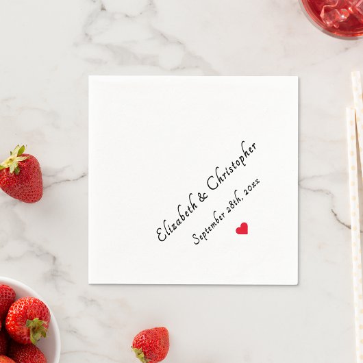 Monogram Bruid Bruidegom Trouwdatum Party Cocktail Servet