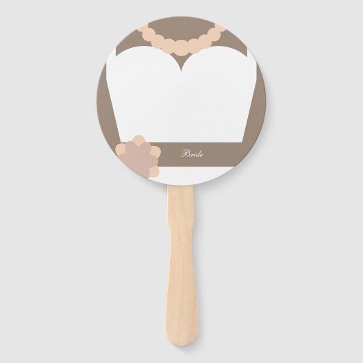 Monogram. Bruid Trouwjurk & bruidegom Tuxedo Handwaaier (Achterkant)