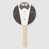 Monogram. Bruid Trouwjurk & bruidegom Tuxedo Handwaaier (Voorkant)