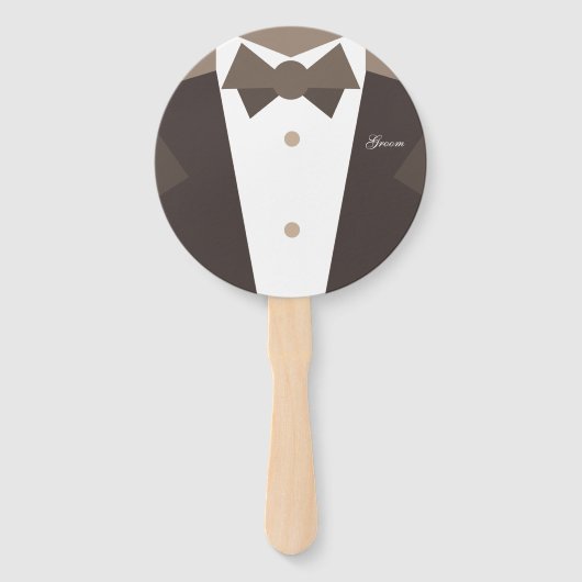 Monogram. Bruid Trouwjurk & bruidegom Tuxedo Handwaaier (Voorkant)