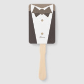 Monogram. Bruid Trouwjurk & bruidegom Tuxedo Handwaaier (Voorkant)