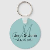 Monogram bruidbruidbruinbruidebruidebruidegom Datu Sleutelhanger (Voorkant)