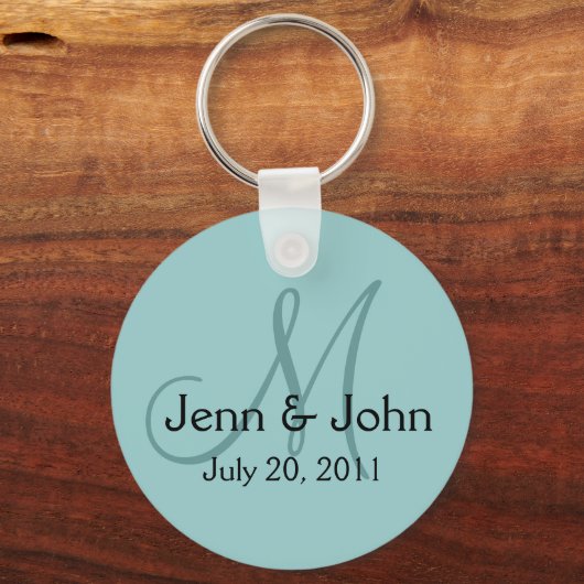 Monogram bruidbruidbruinbruidebruidebruidegom Datu Sleutelhanger (Voorkant)