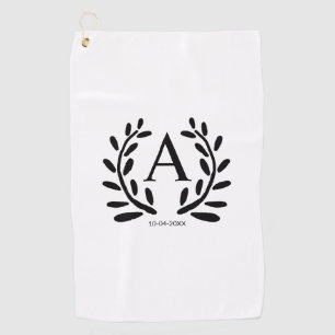 MONOGRAM BRUIDEGOM KADO BRUIDEGOM JAAR DATUM NAAM  GOLFHANDDOEK