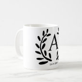MONOGRAM BRUIDEGOM KADO BRUIDEGOM JAAR DATUM NAAM KOFFIEMOK (Voorkant links)