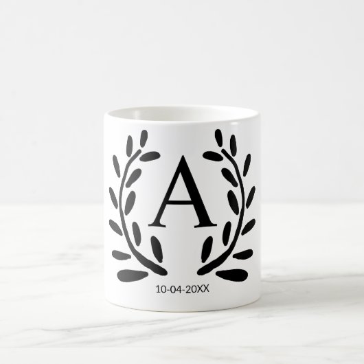 MONOGRAM BRUIDEGOM KADO BRUIDEGOM JAAR DATUM NAAM KOFFIEMOK (Center)