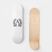 MONOGRAM BRUIDEGOM KADOOTJE JAAR DATUM NAAM CADOU PERSOONLIJK SKATEBOARD (Voorkant)