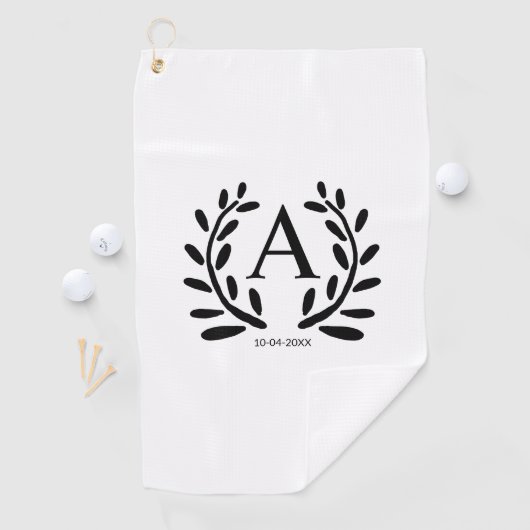 MONOGRAM BRUIDEGOM MAN TOEVOEGEN JAAR DATUM NAAM C GOLFHANDDOEK (Insitu)