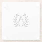 MONOGRAM BRUIDEGOMMAN JAAR DATUM NAAM CADOS GLAZEN ONDERZETTER (Achterkant)