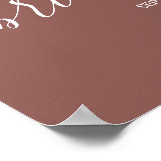 Monogram Bruidschapsfeest Welkomstbord Poster (Hoek)