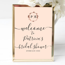 Monogram Bruidsdiner Welkomstbord Schuimbord Poster