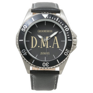 Monogram bruidsjonker getuige vader bruidegom brui horloge