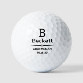 Monogram bruidsjonker golfballen (Voorkant)