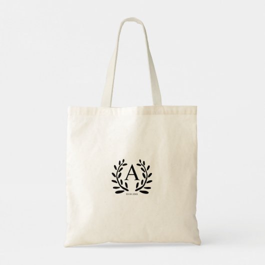 MONOGRAM BRUIDSJONKER JAAR DATUM NAAM CADO'S TOTE BAG (Achterkant)