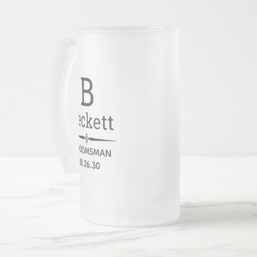 Monogram bruidsjonker matglas bierpul (Voorkant links)
