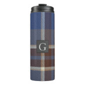 Monogram Bruidsjonkers Beste Man Blauw Grijs Tarta Thermosbeker (Voorkant)