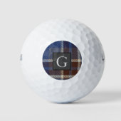 Monogram Bruidsjonkers Beste Man Blauwgrijze Schot Golfballen (Voorkant)