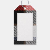 Monogram Bruidsjonkers Beste Man Rood Grijs Tartan Cadeaulabel (Achterkant)