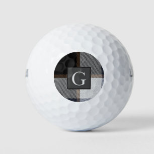 Monogram Bruidsjonkers Beste Man Rood Grijs Tartan Golfballen