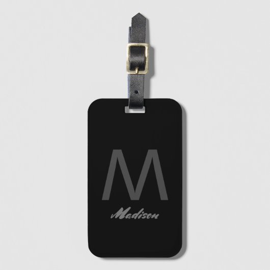 Monogram bruidsmeisje bruidsjonker trouwcadeau fav bagagelabel (Voorkant (verticaal))